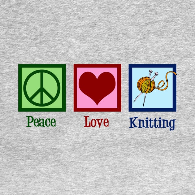 Cute Peace Love Knitting Pink by epiclovedesigns